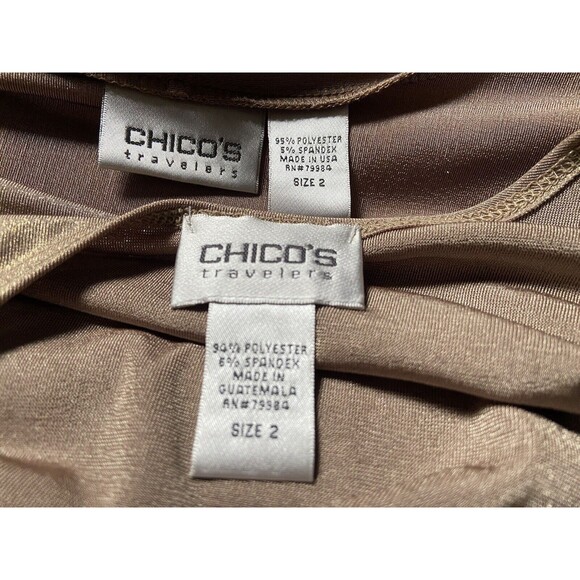 Chico's Travelers Slinky Liquid Shimmer 2pc Tank Cardigan Jacket - Picture 6 of 6